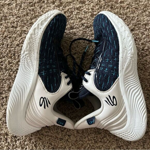 Under Armour Team Curry Flow 9 Basketball Shoes Navy/White Size Men's 7 W 8.5 - Picture 9 of 13